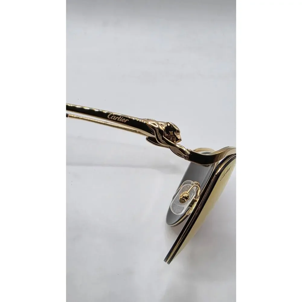 Cartier Gold-tone Cat-Eye Tinted Sunglasses